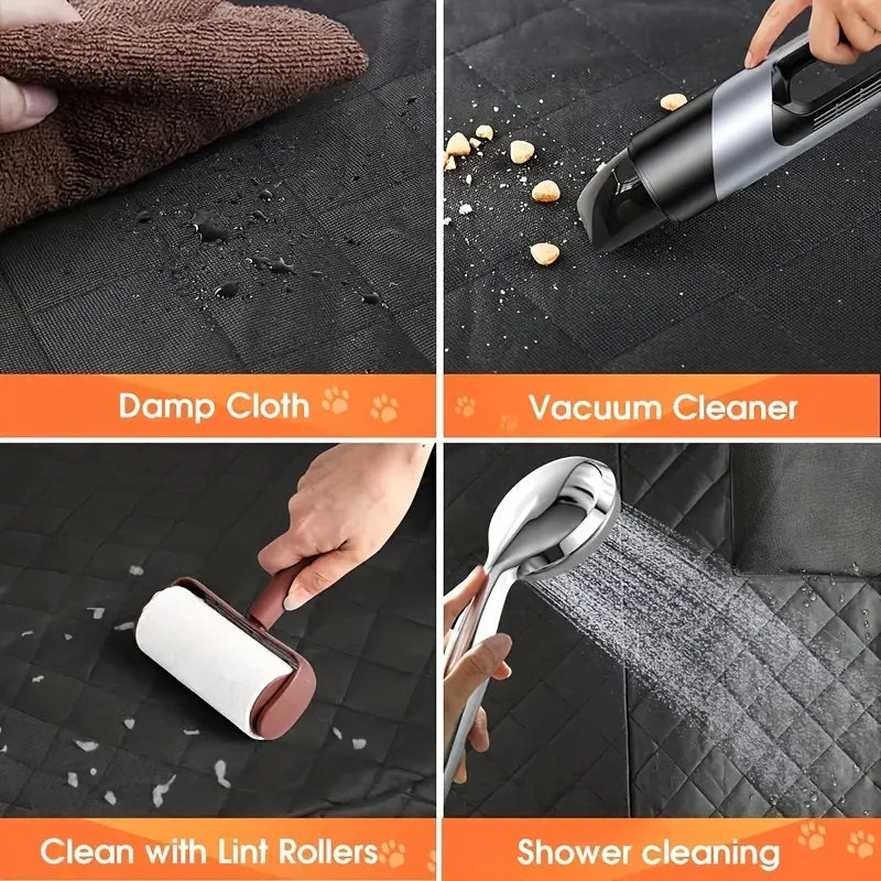 Pet car seat protector fully covering back seat – waterproof and easy to clean