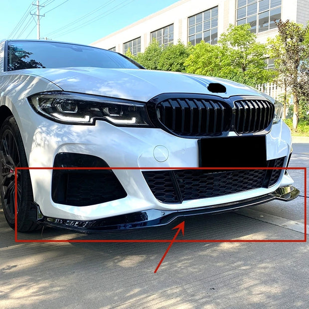 Front Bumper Lip Spoiler – Gloss Black (G20/G21 2019–2022 M Sport)