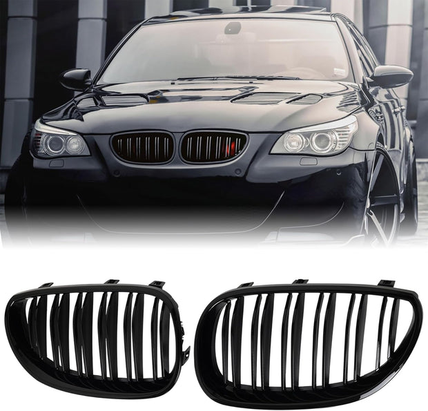 5 Series E60/E61 - Gloss Black Double Slat Front Kidney Grille | 2003–2010