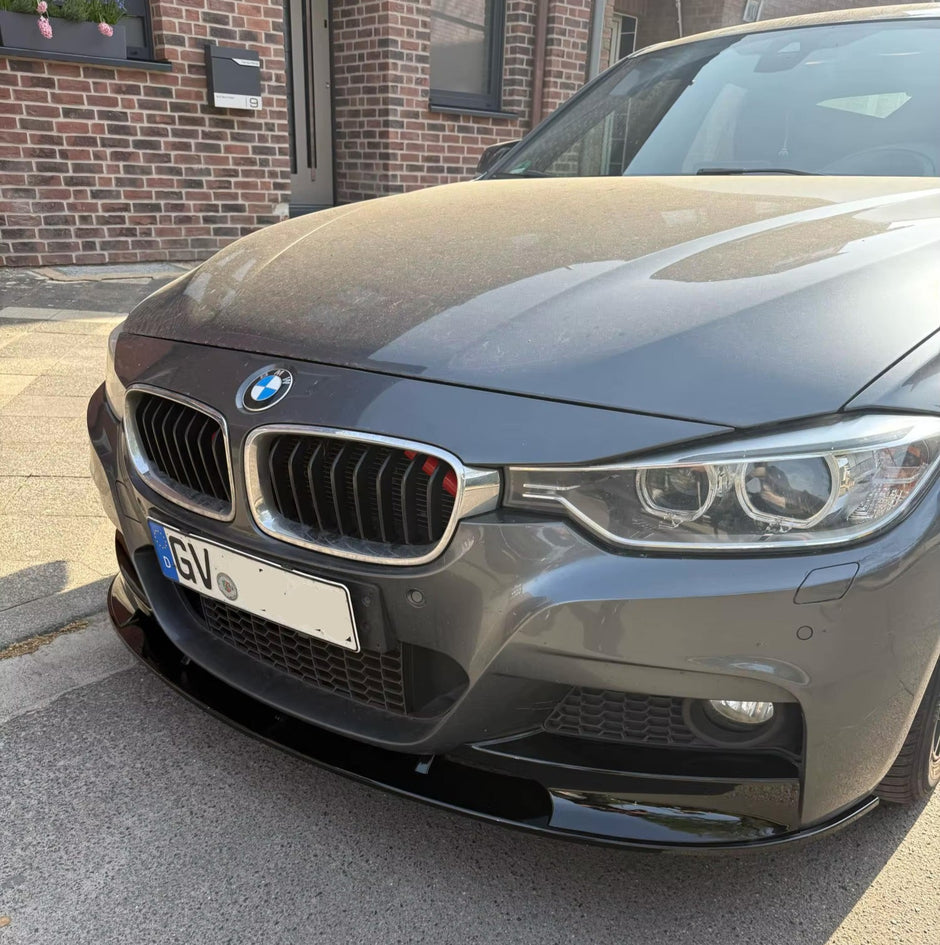 3 Series F30/F31 - Gloss Black / Carbon Look Front Bumper Lip Spoiler | 2013-2018