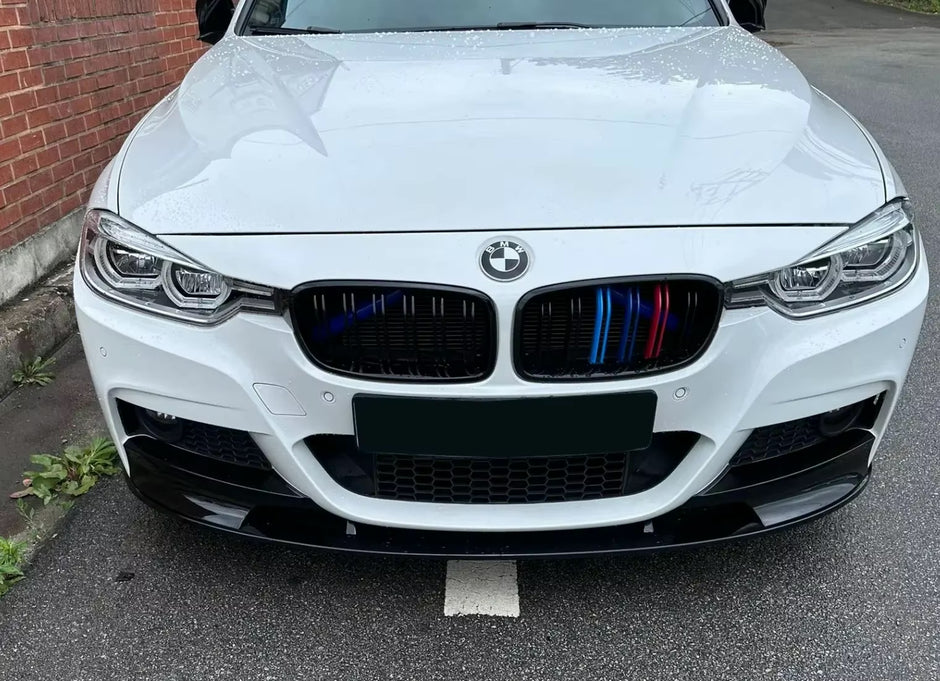 3 Series F30/F31 - Gloss Black / Carbon Look Front Bumper Lip Spoiler | 2013-2018