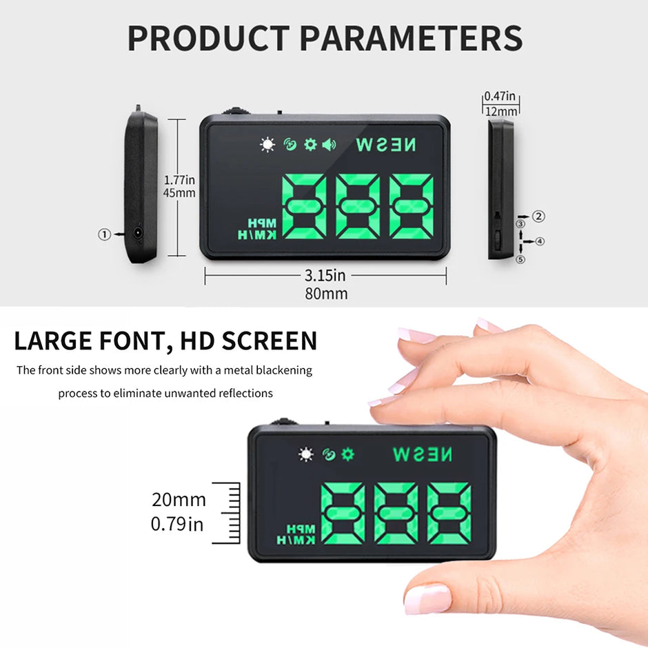 HUD Head-Up Display GPS Speedometer