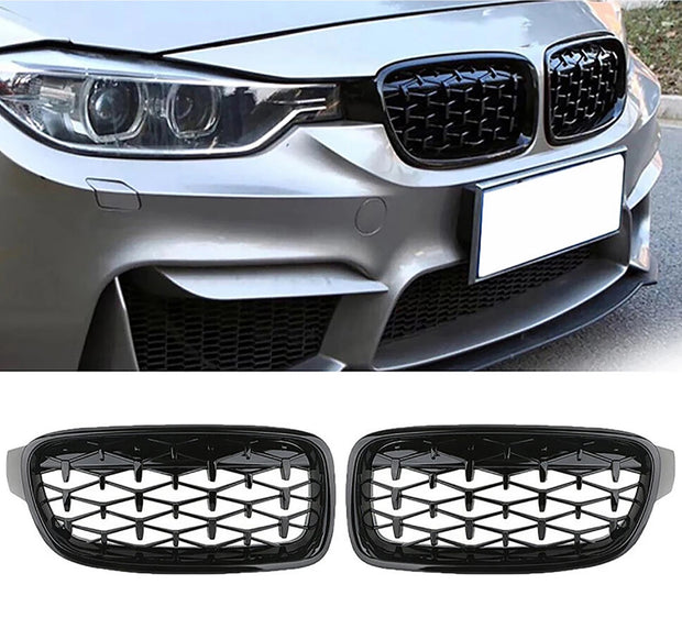 3 Series F30/F31 - Gloss Black Front Kidney Grille | 2012-2019