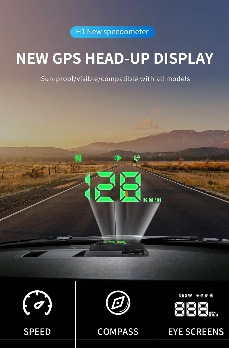 HUD Head-Up Display GPS Speedometer