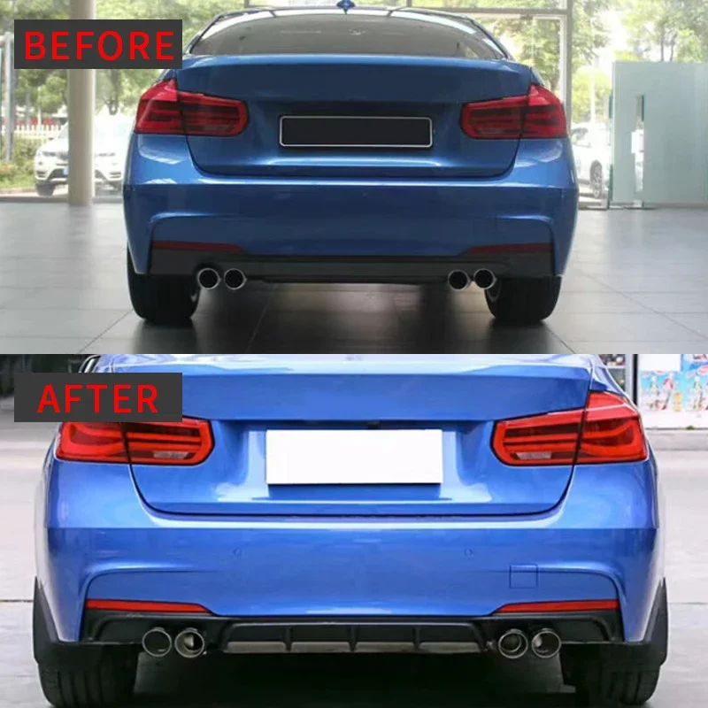 3 Series F30/F31 - Gloss Black Rear Bumper Diffuser | 2013-2019