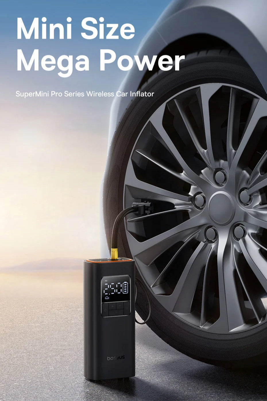 Smart Digital Portable Tyre Inflator – Cordless Air Pump for Car, Bike & More