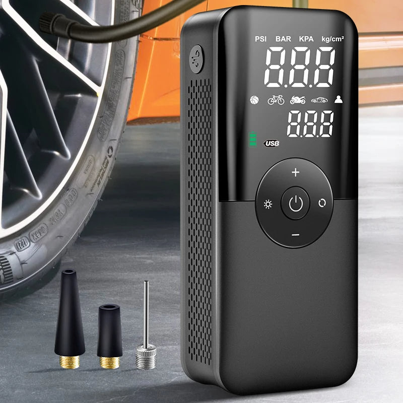 Portable Rechargeable Tyre Inflator with Digital Display