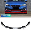 1 Series F20/F21 - Gloss Black / Carbon Look Front Bumper Lip Spoiler | 2015-2019