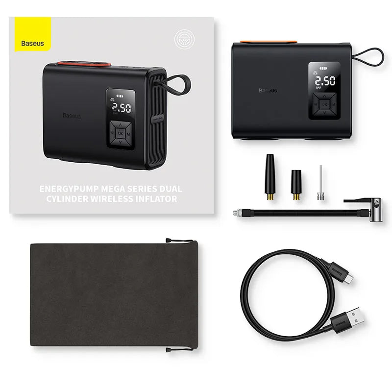 High-Power Dual Cylinder Cordless Tyre Inflator – 250W Portable Air Pump