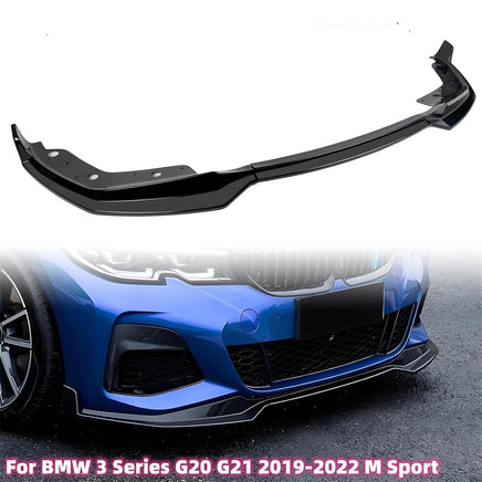 Front Bumper Lip Spoiler – Gloss Black (G20/G21 2019–2022 M Sport)