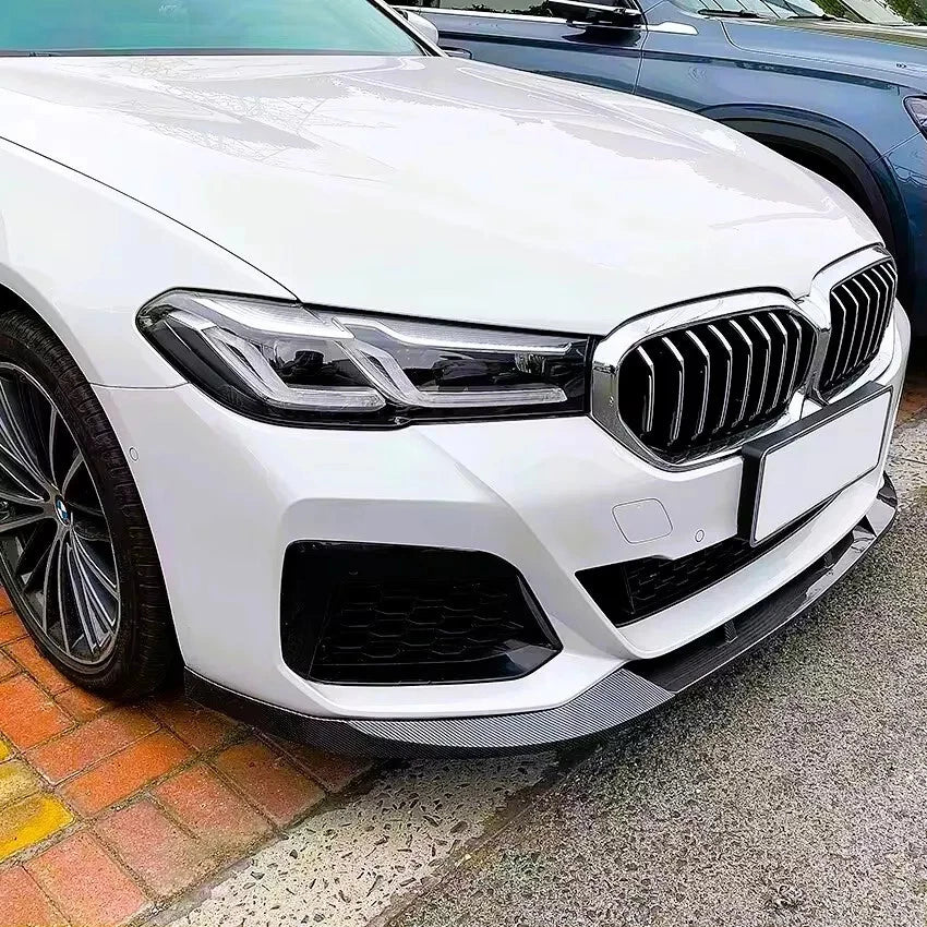 5 Series G30/G31 - Gloss Black/Carbon Look Front Bumper Lip Spoiler | 2017–2023