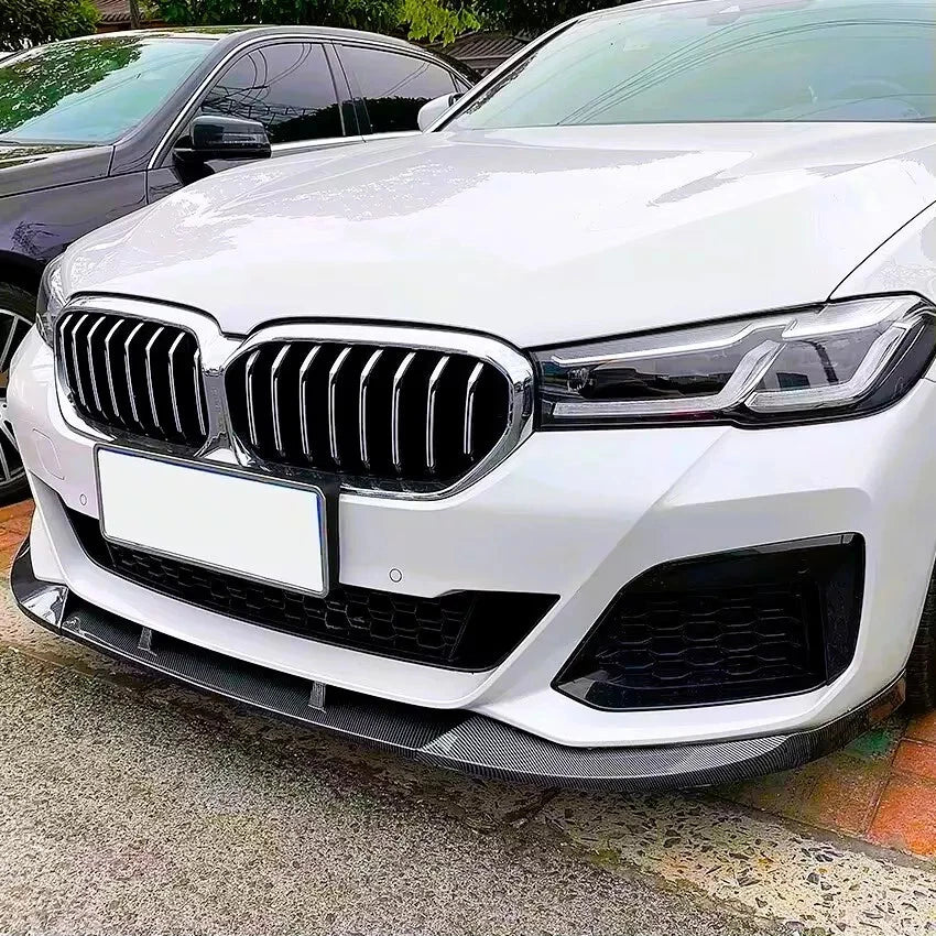 5 Series G30/G31 - Gloss Black/Carbon Look Front Bumper Lip Spoiler | 2017–2023
