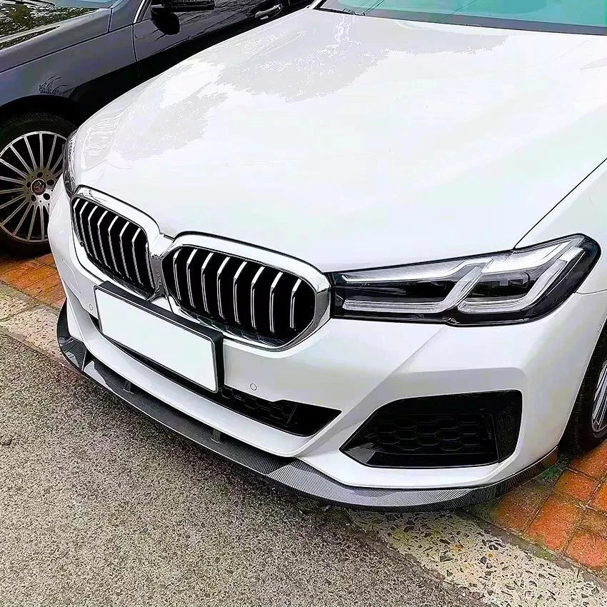 5 Series G30/G31 - Gloss Black/Carbon Look Front Bumper Lip Spoiler | 2017–2023