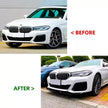5 Series G30/G31 - Gloss Black/Carbon Look Front Bumper Lip Spoiler | 2017–2023