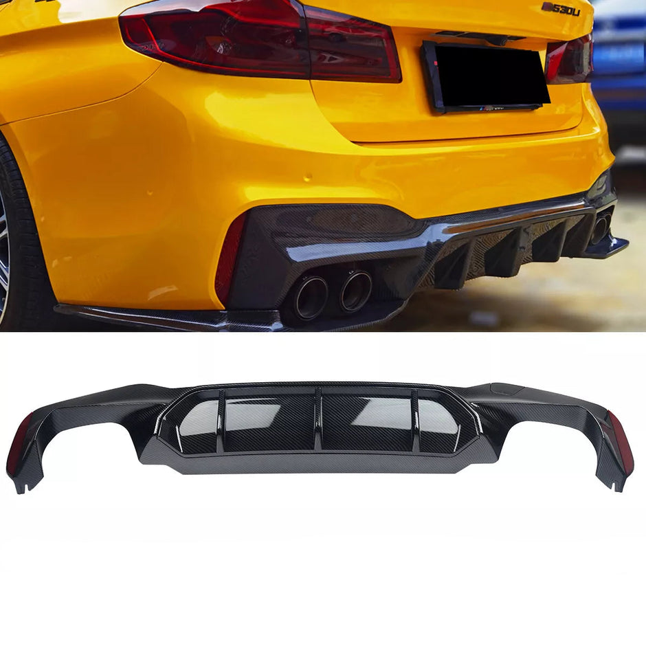 5 Series G30/G31 - Gloss Black/Carbon Look Rear Diffuser | 2017–2023