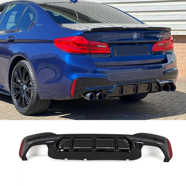5 Series G30/G31 - Gloss Black/Carbon Look Rear Diffuser | 2017–2023