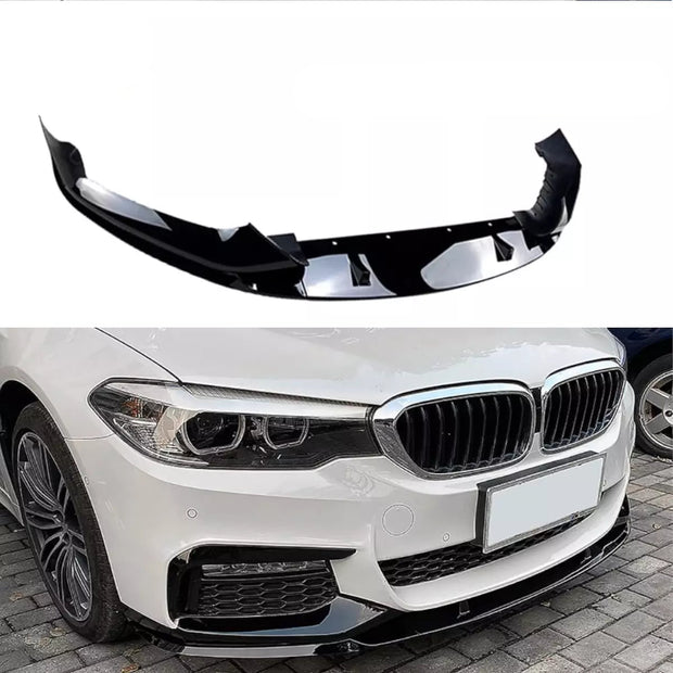 5 Series G30/G31 - Gloss Black/Carbon Look Front Bumper Lip Spoiler | 2017–2023