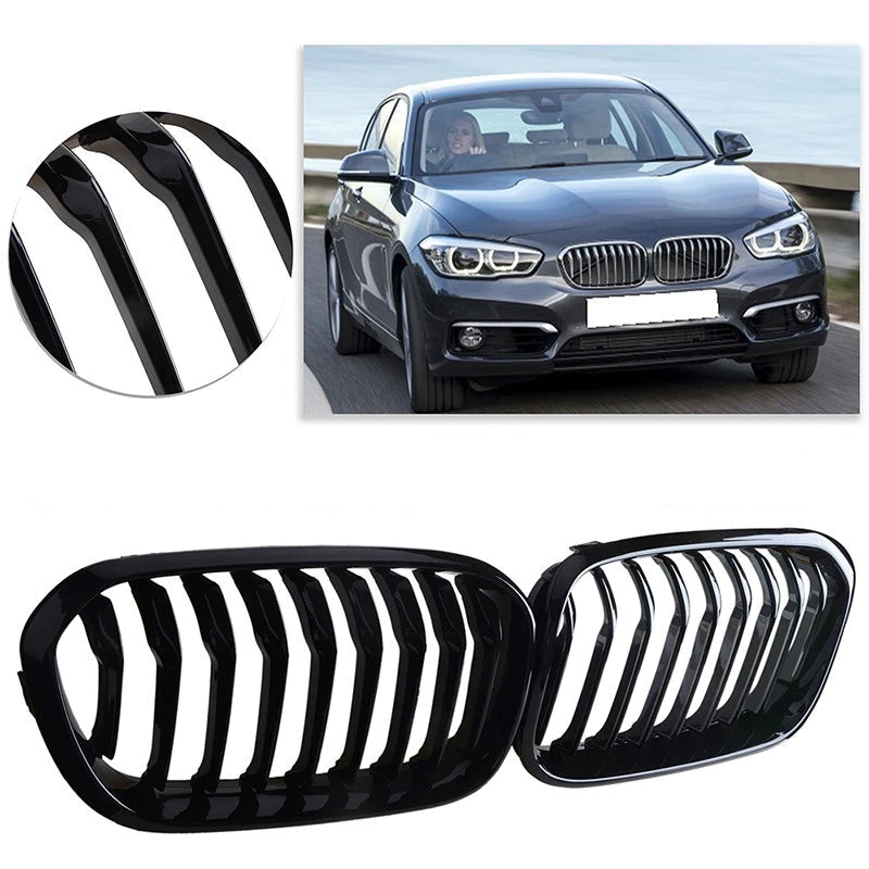 1 Series F20/F21 - Gloss Black Front Kidney Grille | 2015-2019 LCI