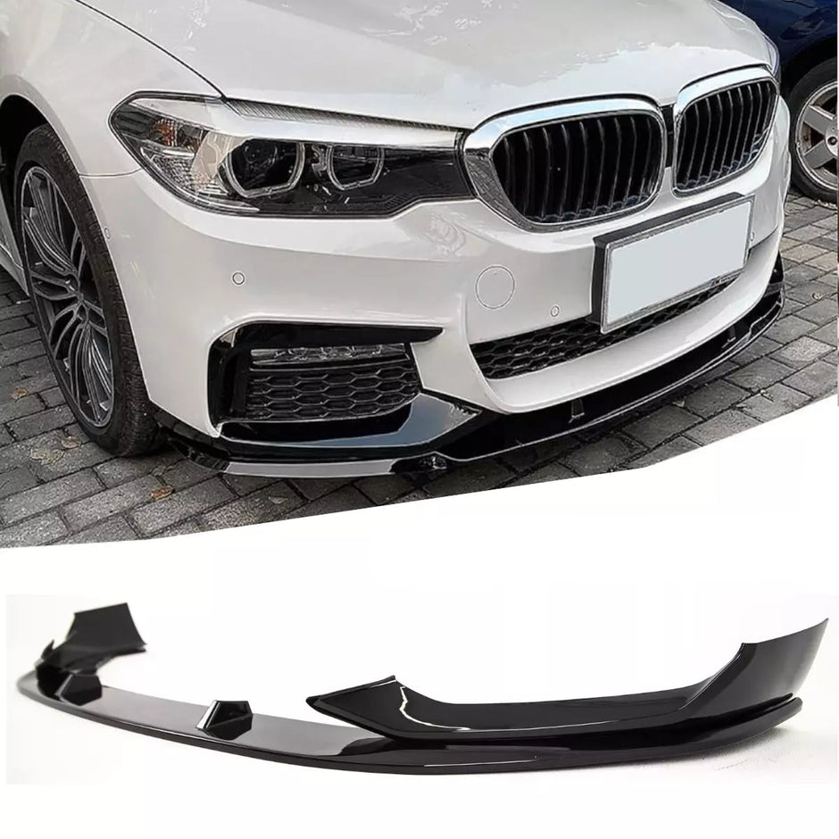 5 Series G30/G31 - Gloss Black/Carbon Look Front Bumper Lip Spoiler | 2017–2023