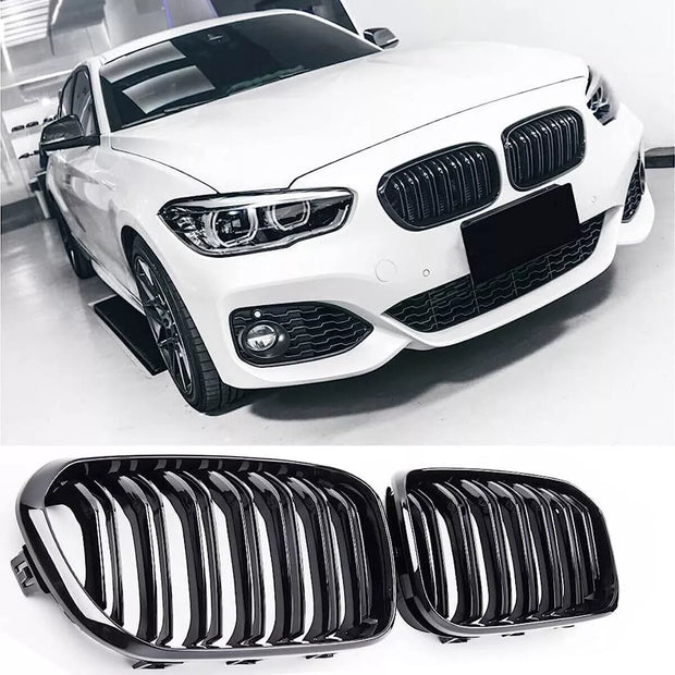 1 Series F20/F21 - Gloss Black Front Kidney Grille | 2015-2019 LCI