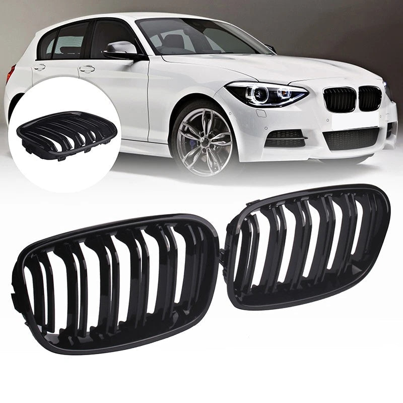 1 Series F20/F21 - Gloss Black Front Kidney Grille | 2011-2015 Pre-LCI